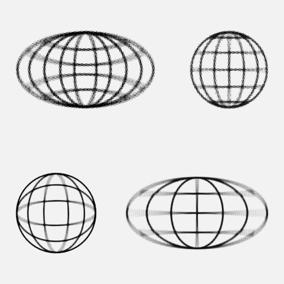 nero effetto mezzitoni sfocatura globo impostato per strada indossare design vettore