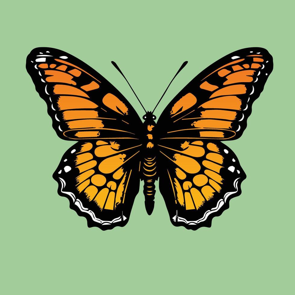 bellissimo monarca colore farfalla isolato estate decorazione Vintage ▾ design vettore