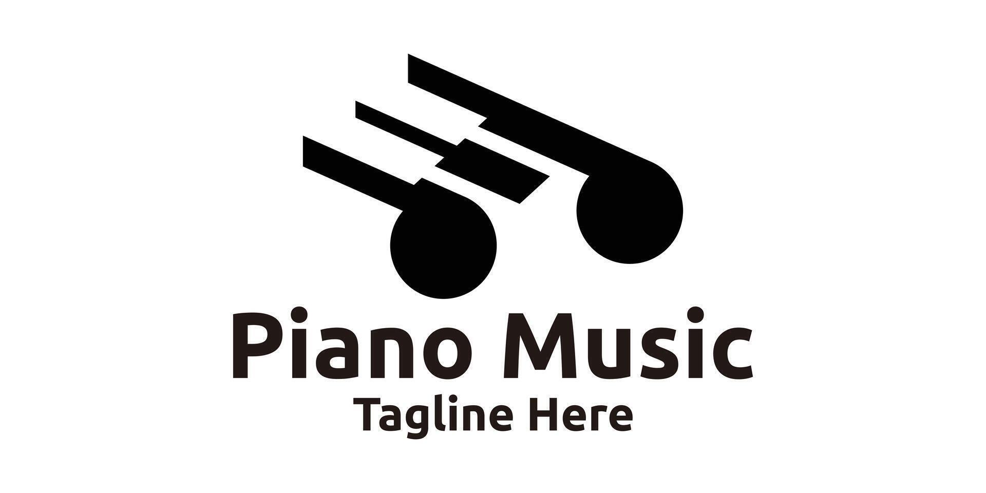 logo design per pianoforte musica Appunti, strumenti, logo design modelli, simboli, creativo idee. vettore