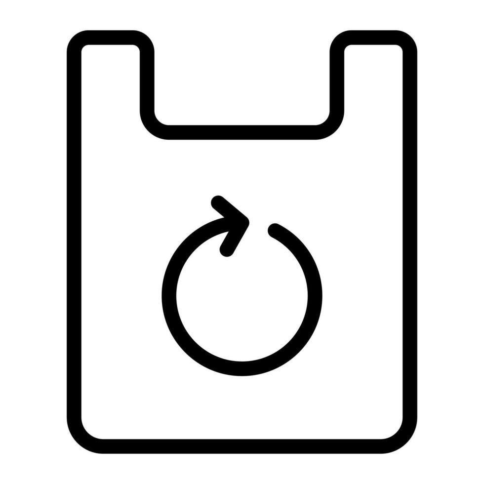plastica Borsa semplice linea icona simbolo vettore