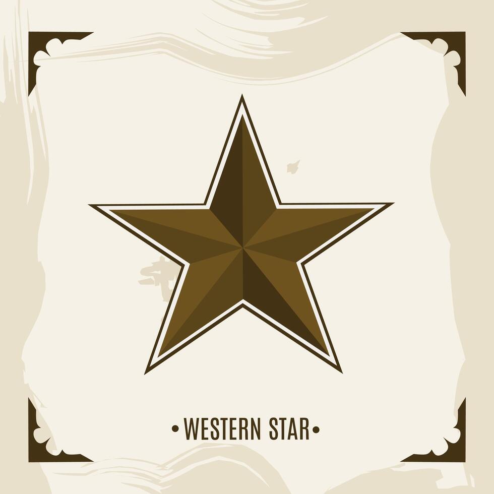 vettore di occidentale stella nel Vintage ▾ stile Perfetto per Stampa, abbigliamento, eccetera