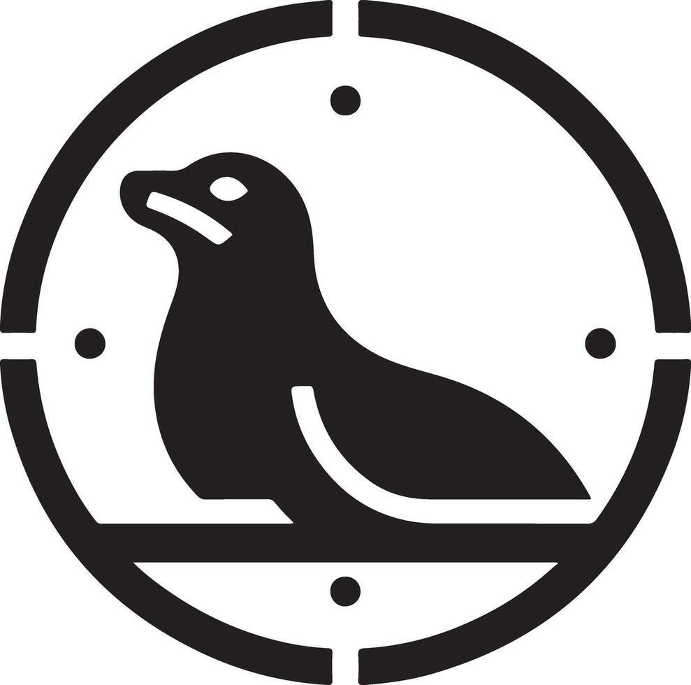 minimo foca vettore icona, piatto simbolo, nero colore silhouette, bianca sfondo 23