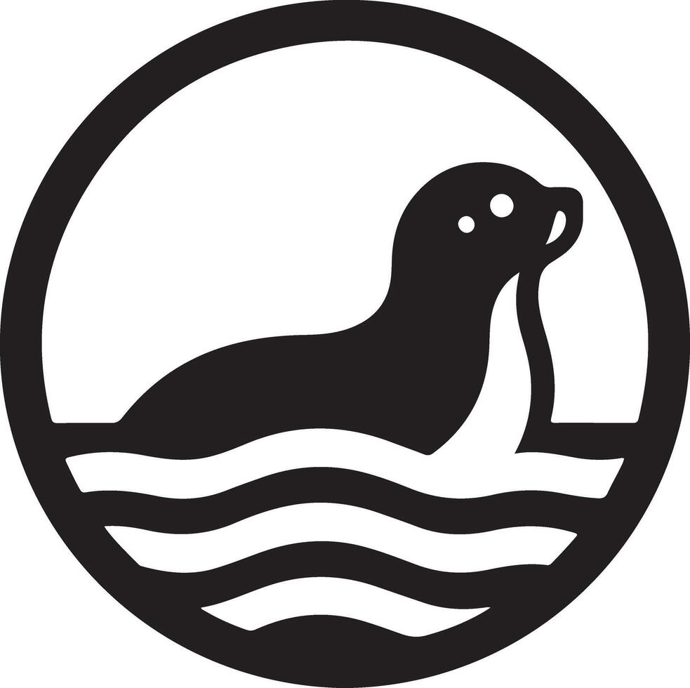 minimo foca vettore icona, piatto simbolo, nero colore silhouette, bianca sfondo 2