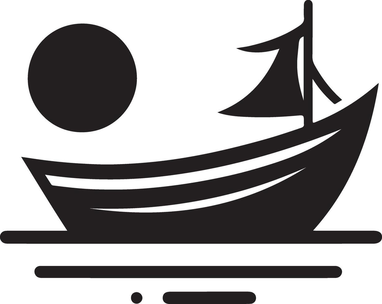 barca vettore logo concetto icona, clipart, simbolo, nero colore silhouette, bianca sfondo 10