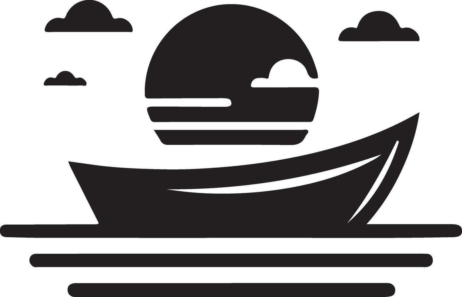 barca vettore logo concetto icona, clipart, simbolo, nero colore silhouette, bianca sfondo 7