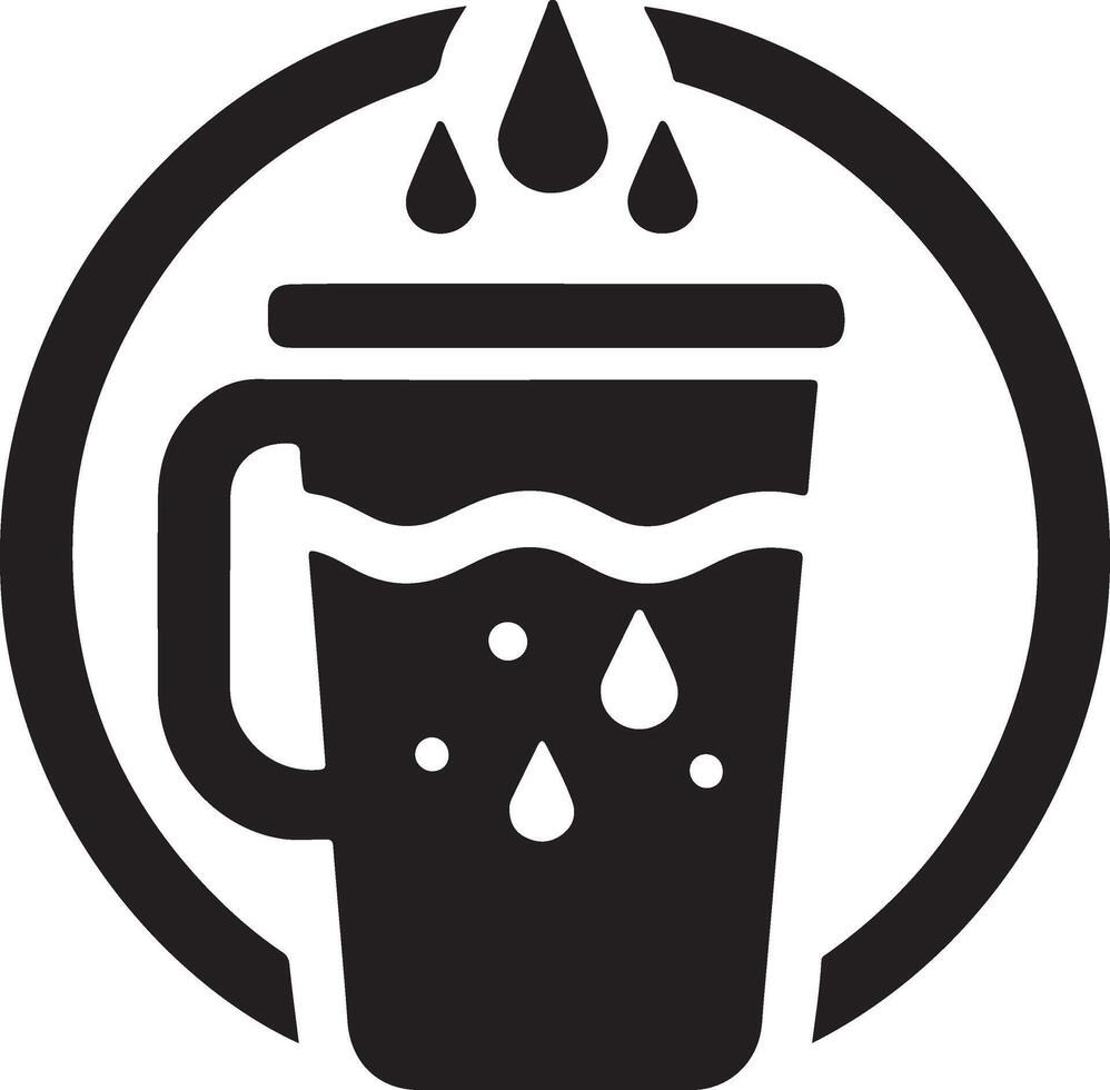 acqua plastica boccale vettore icona logo silhouette, clipart, simbolo nero colore silhouette 11