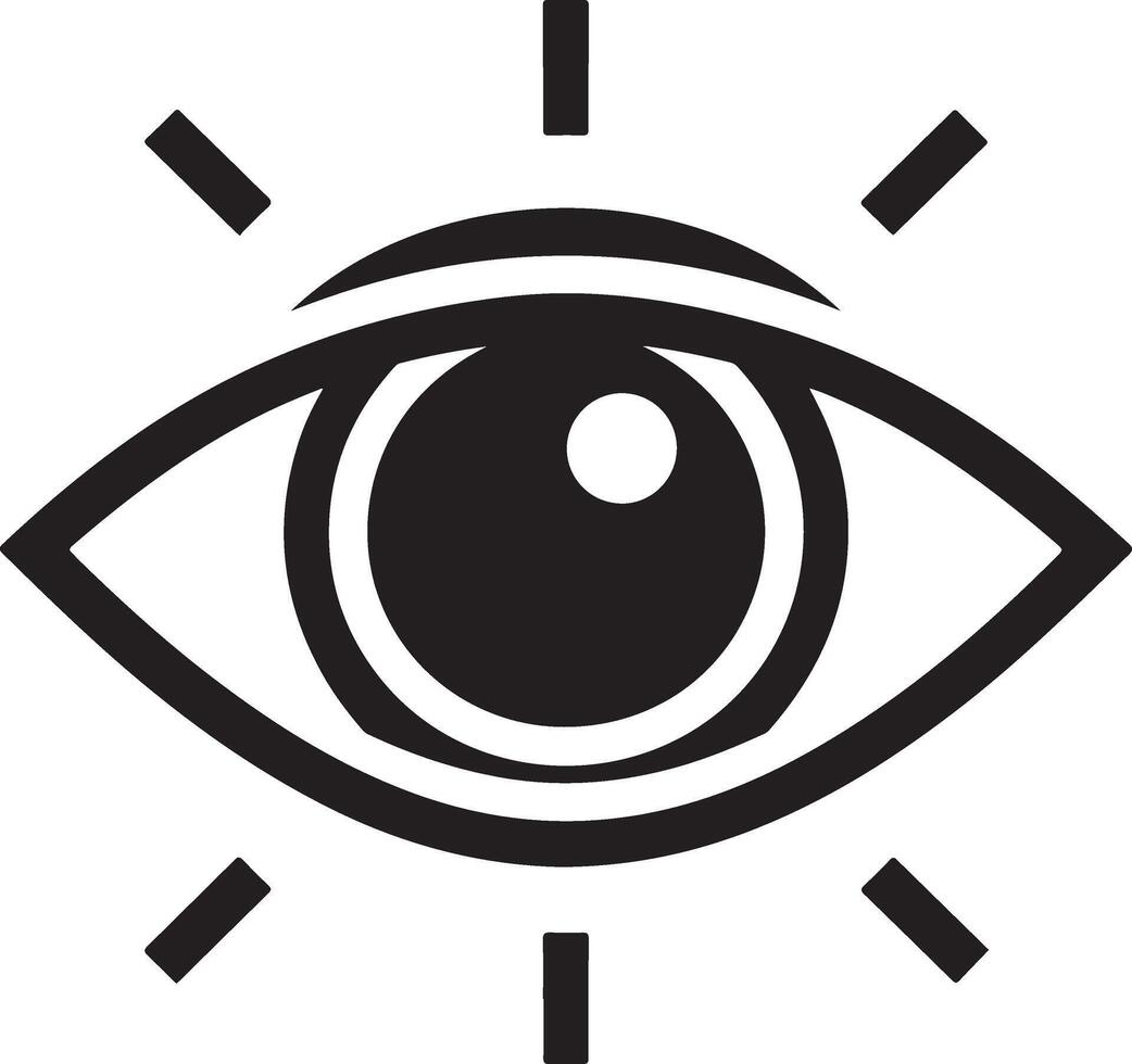 minimo occhio cura logo vettore icona, piatto simbolo, nero colore silhouette, bianca sfondo 17