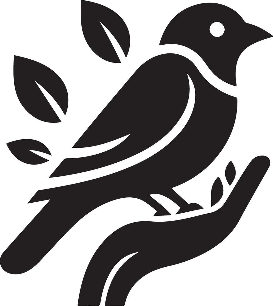 fringuello uccello logo concetto, nero colore silhouette, bianca sfondo 11 vettore