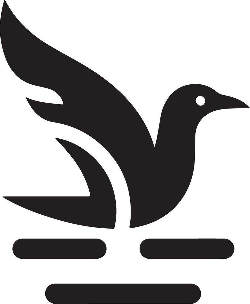 minimo gabbiano vettore icona, piatto simbolo, nero colore silhouette, bianca sfondo 14