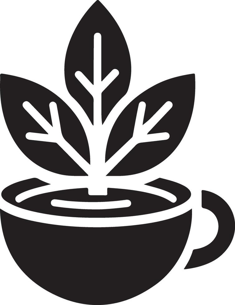 tè foglia vettore icona logo silhouette, clipart, simbolo, nero colore silhouette 4