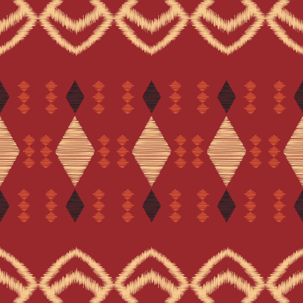 tradizionale etnico ikat motivo tessuto modello geometrico stile.africano ikat ricamo etnico orientale modello rosso sfondo sfondo. astratto, vettore, illustrazione. trama, cornice, decorazione. vettore