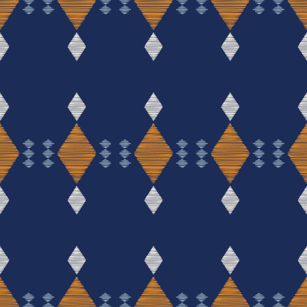 tradizionale etnico ikat motivo tessuto modello geometrico stile.africano ikat ricamo etnico orientale modello blu sfondo sfondo. astratto, vettore, illustrazione. trama, cornice, decorazione. vettore