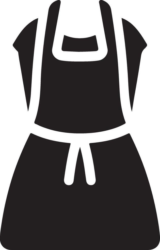 minimo femmina grembiule vettore icona silhouette, clipart, simbolo, nero colore silhouette 5