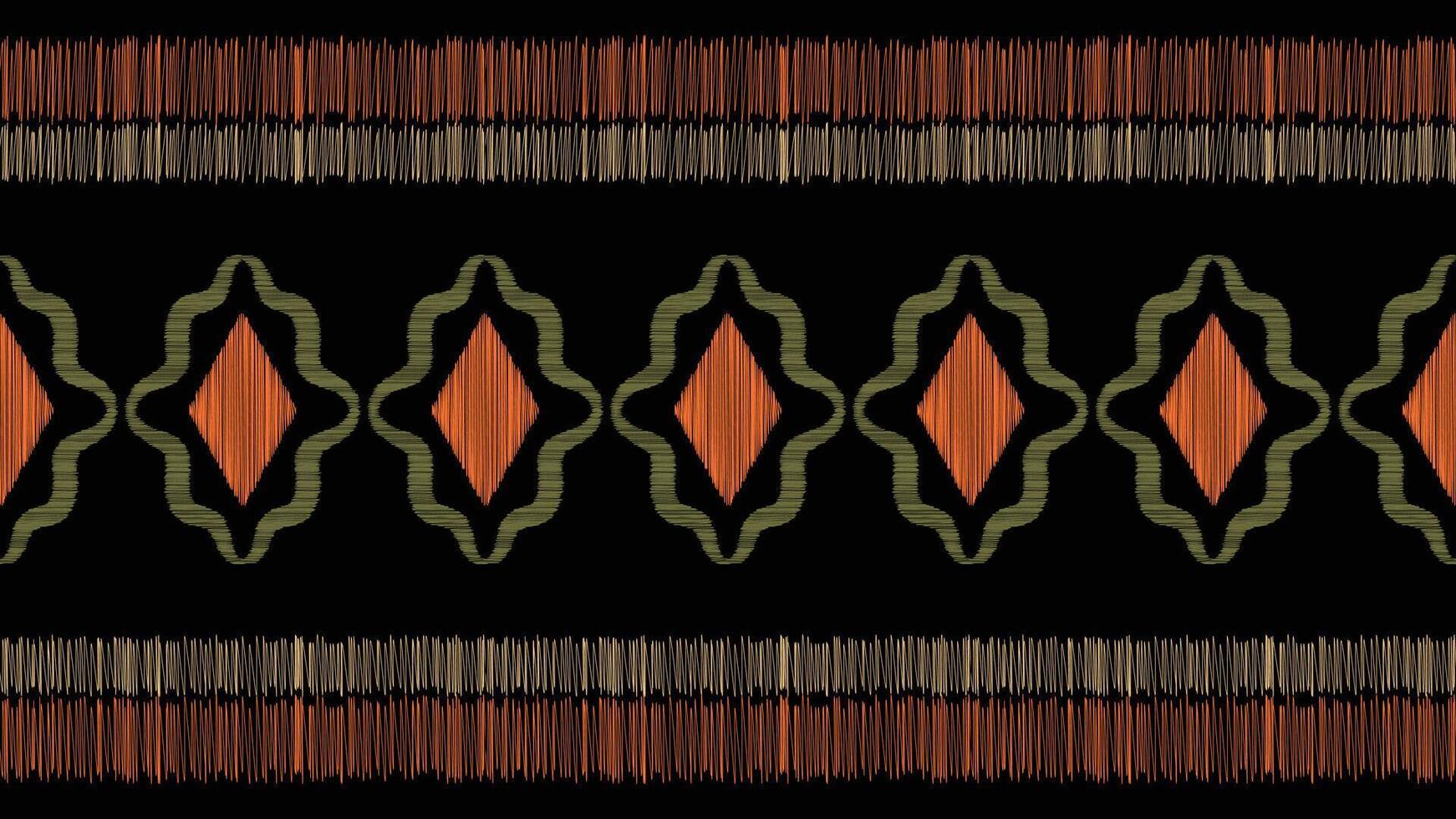 tradizionale etnico ikat motivo tessuto sfondo modello geometrico .africano ikat ricamo etnico orientale modello nero sfondo sfondo. astratto, vettore, illustrazione. trama, cornice, decorazione. vettore