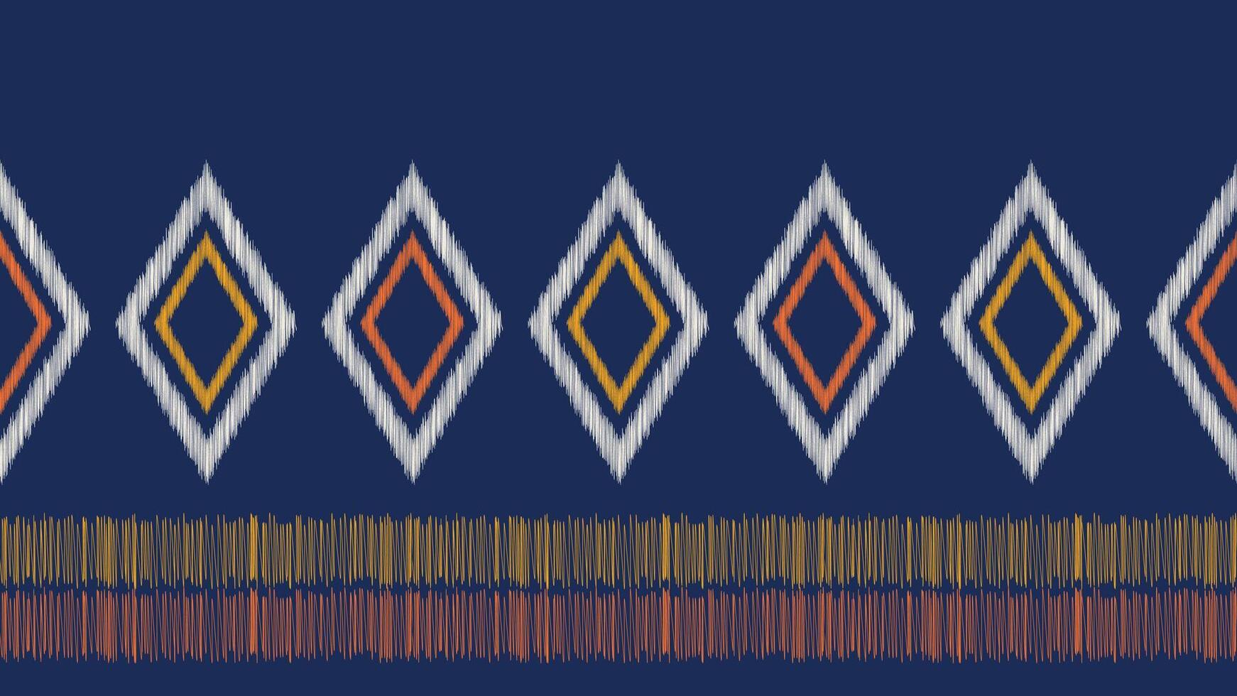 tradizionale etnico ikat motivo tessuto modello geometrico stile.africano ikat ricamo etnico orientale modello blu sfondo sfondo. astratto, vettore, illustrazione. trama, cornice, decorazione. vettore