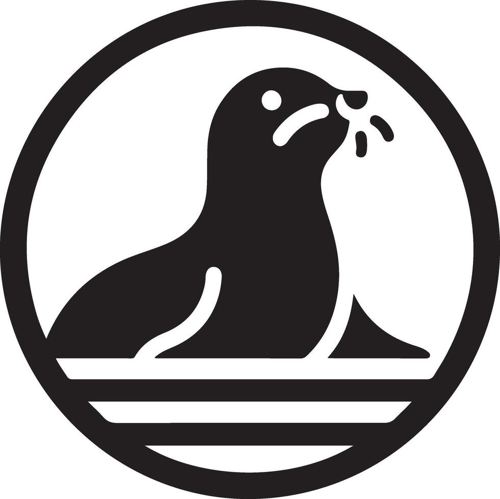 minimo foca vettore icona, piatto simbolo, nero colore silhouette, bianca sfondo 22