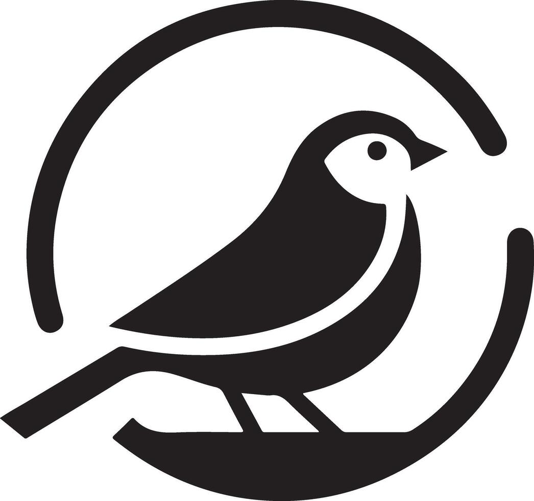 fringuello uccello logo concetto, nero colore silhouette, bianca sfondo 29 vettore