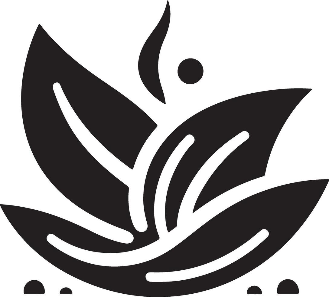 tè foglia vettore icona logo silhouette, clipart, simbolo, nero colore silhouette 3