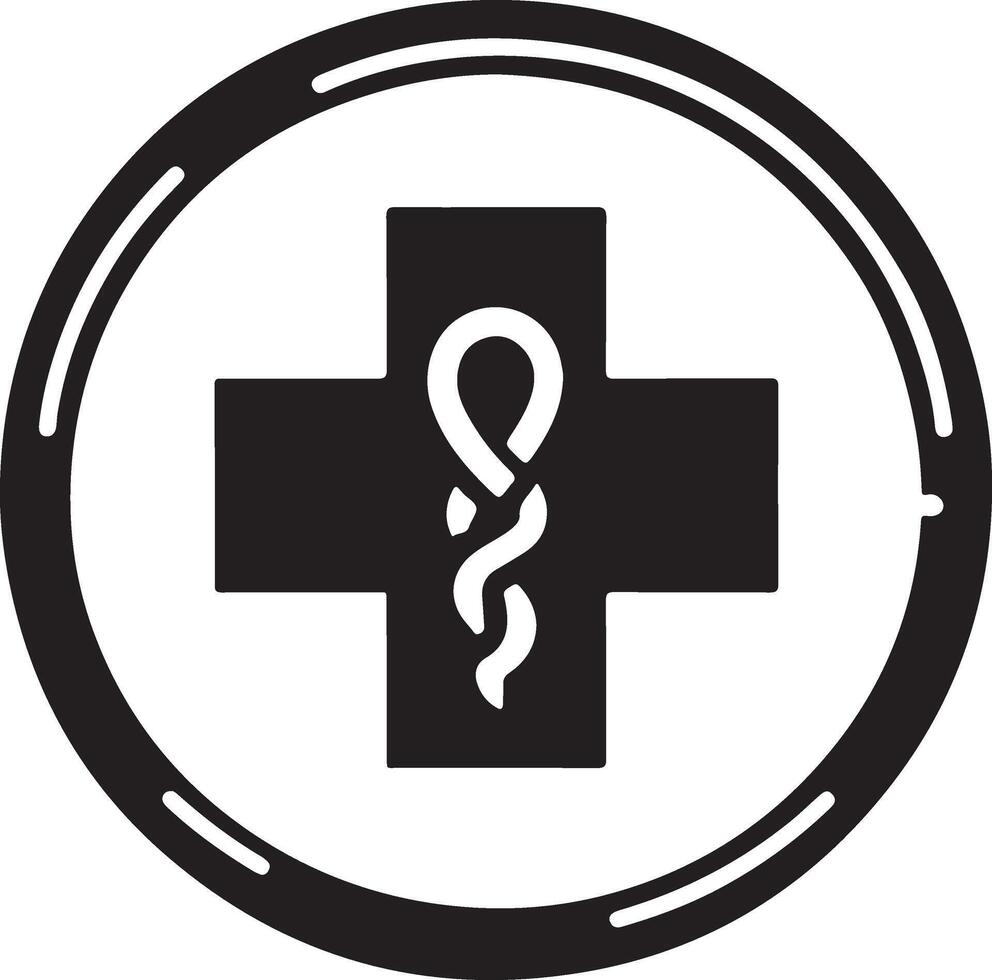 medico logo icona, piatto simbolo, nero colore silhouette 3 vettore