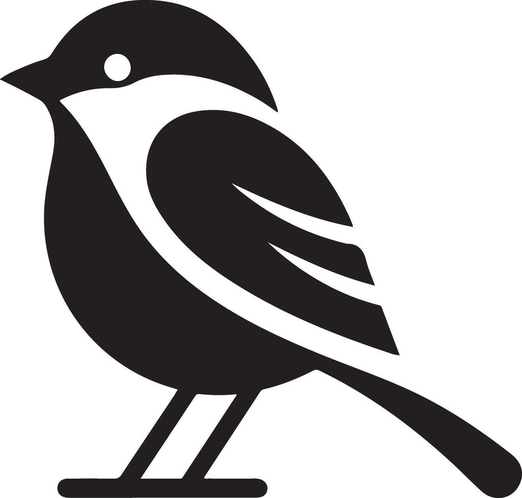 fringuello uccello logo concetto, nero colore silhouette, bianca sfondo 34 vettore