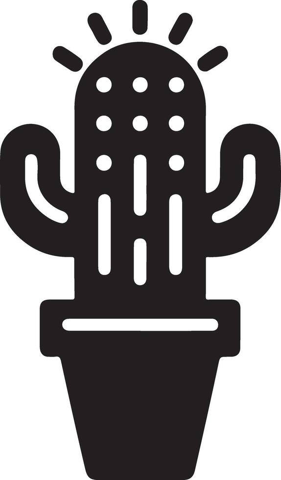 cactus pianta icona vettore clipart, simbolo, nero colore silhouette, bianca sfondo 8