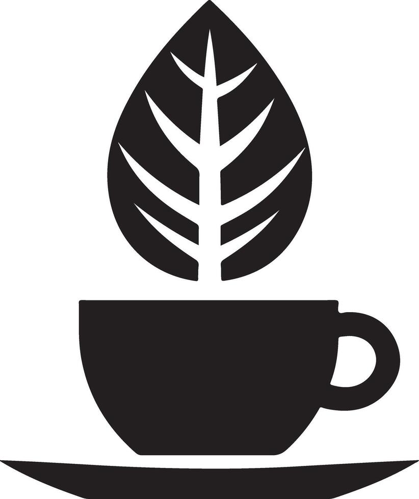tè foglia vettore icona logo silhouette, clipart, simbolo, nero colore silhouette 7