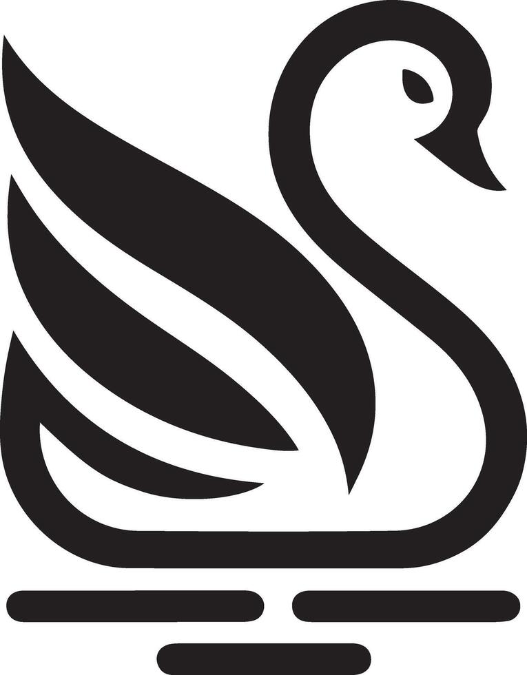 cigno logo vettore icona, piatto simbolo, nero colore silhouette, bianca sfondo 5