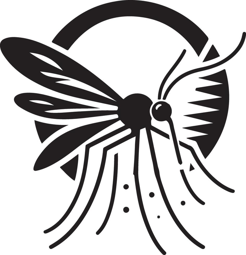 minimo zanzara logo concetto, clipart, simbolo, nero colore silhouette, bianca sfondo 15 vettore