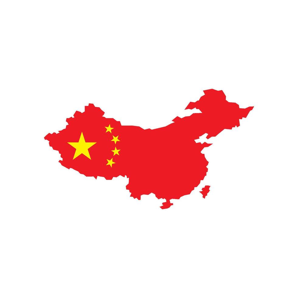 Cina carta geografica icona vettore illustrazione simbolo design