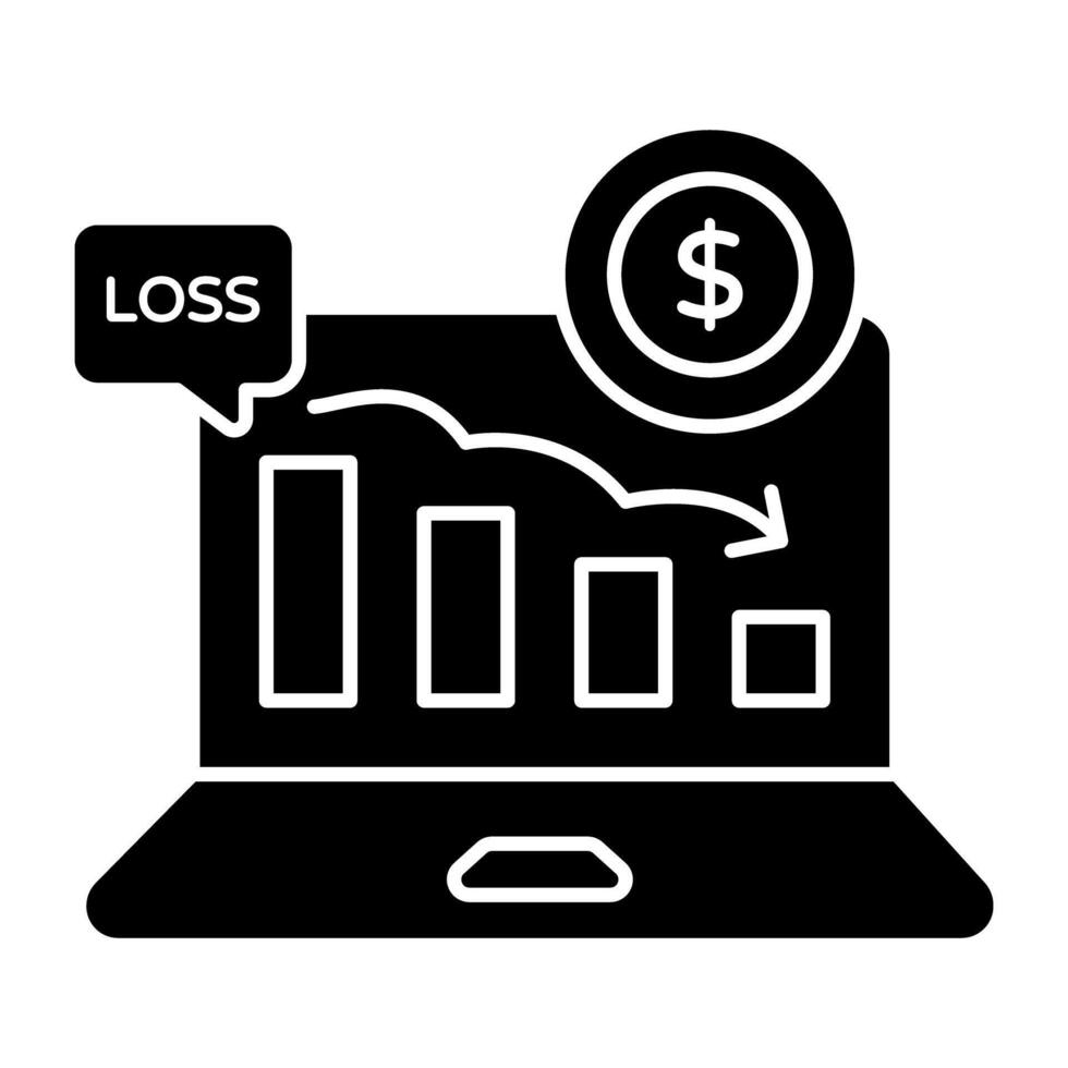 un' solido design icona di perdita grafico vettore