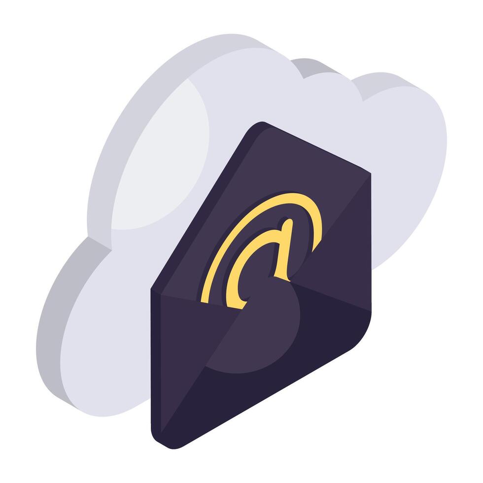 icona di download premium della posta cloud vettore