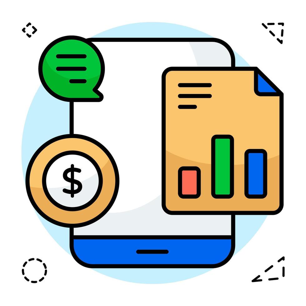 un icona design di mobile attività commerciale rapporto vettore