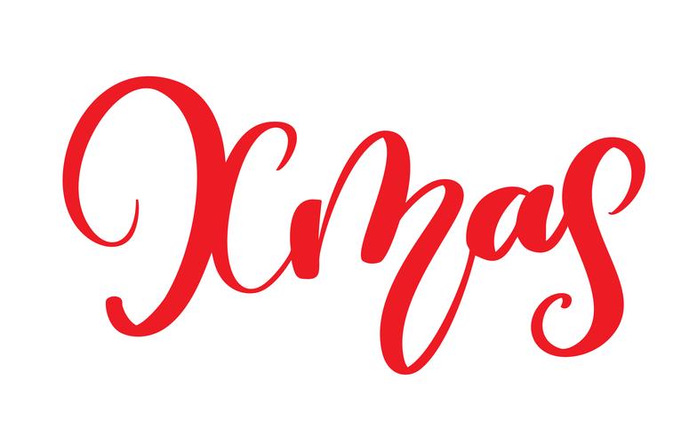 parola di lettering calligrafia di Natale. Vacanze di Natale e Capodanno Illustrazione vettoriale EPS. Decor per biglietto di auguri