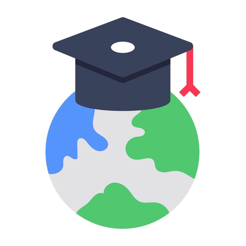 globo con sparviere, icona di globale formazione scolastica vettore