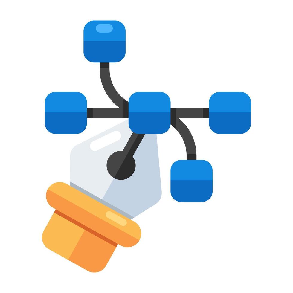 penna con nodi, icona dello strumento bezier vettore