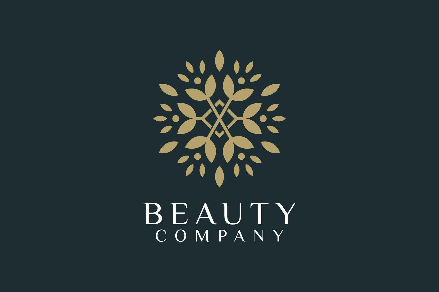 bellezza logo design con natura moderno stile parte 1 vettore