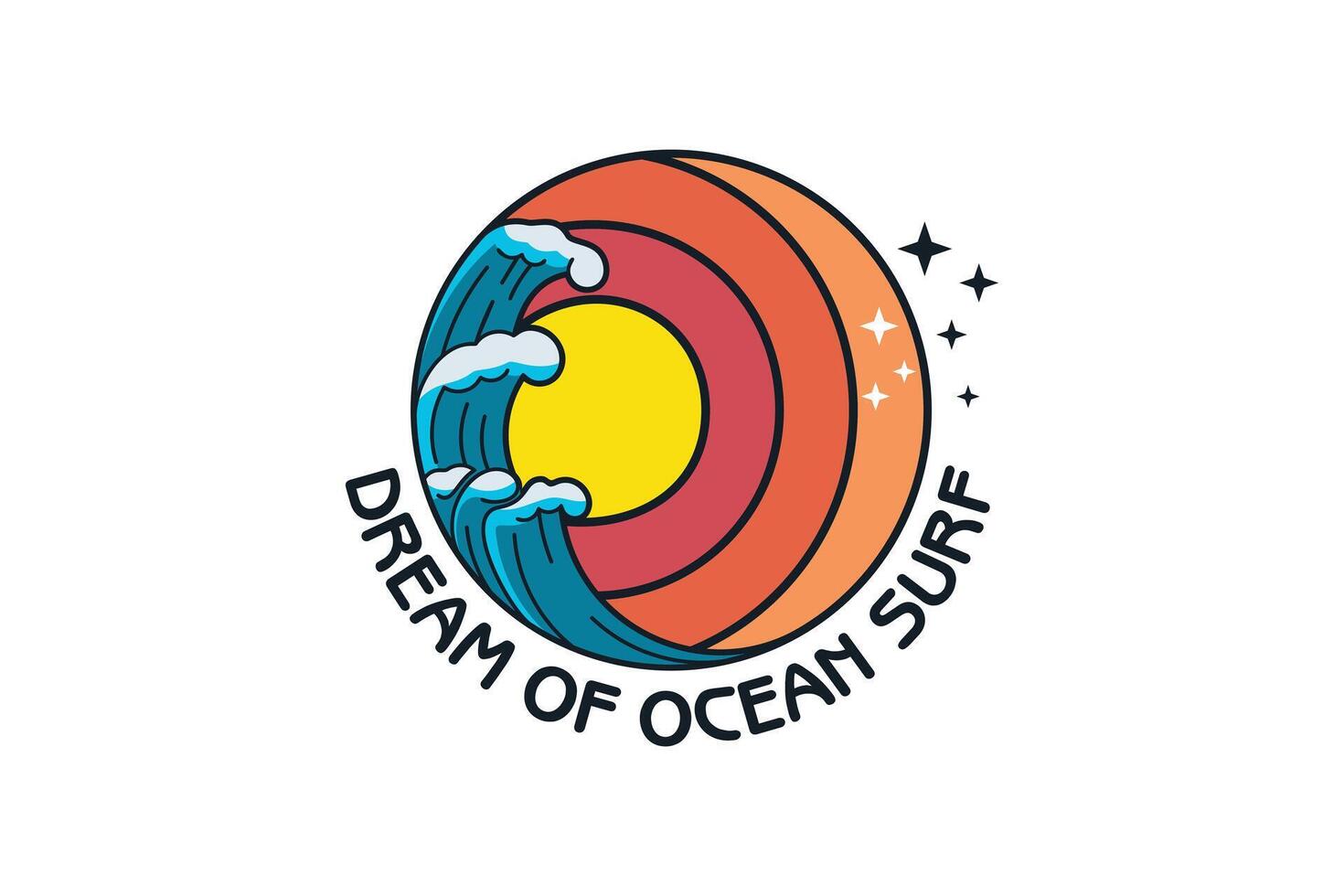 oceano Surf logo design creativo concetto stile vettore
