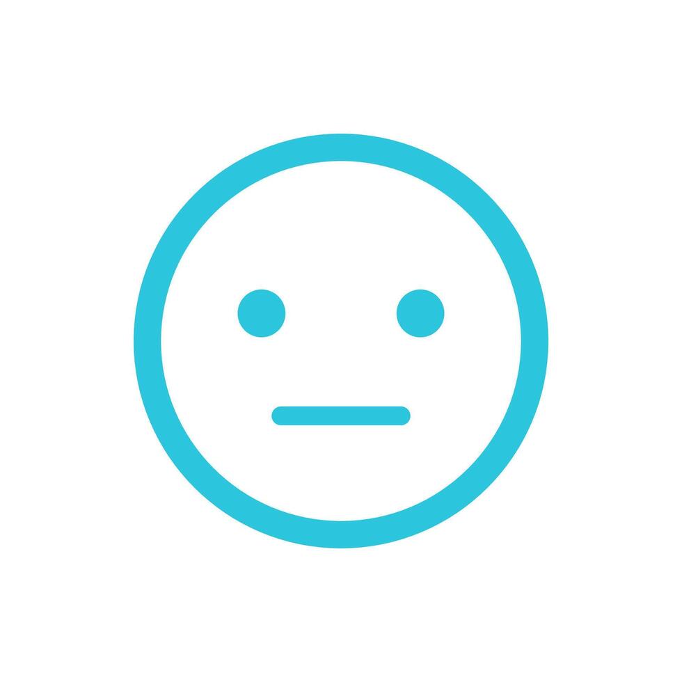 grave emoji viso, emoticon sentimenti, disegno isolato su bianca sfondo, a partire dal blu icona impostare. vettore