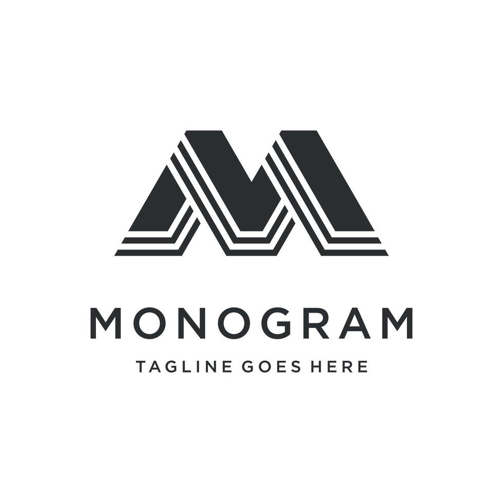 facilmente modificabile lettera m monogramma, Perfetto per logo design icone vettore
