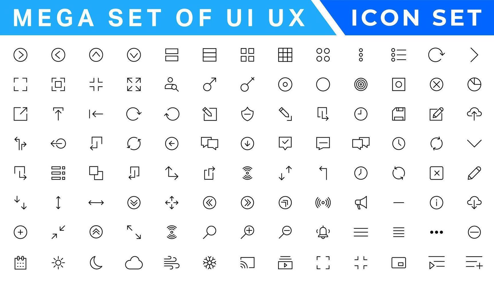 mega impostato di ui UX icona impostare, utente interfaccia iconset collezione vettore