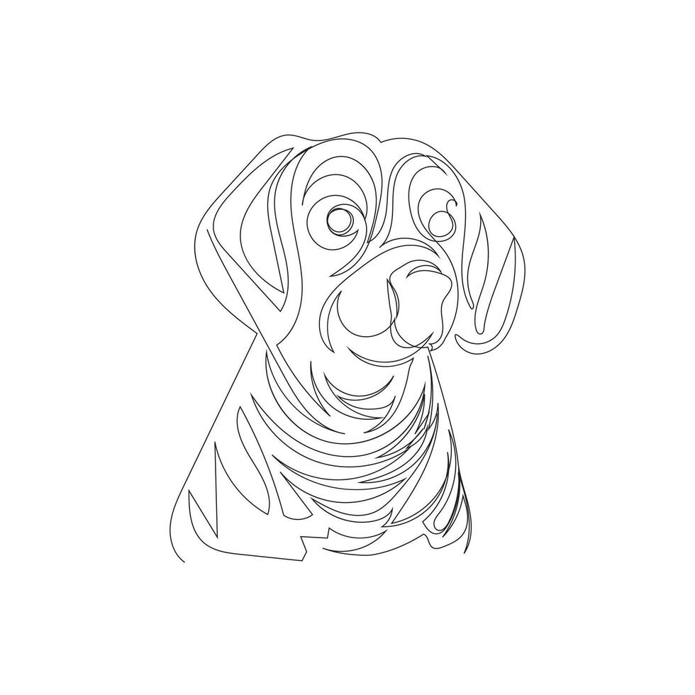 cane uno linea arte logo design icona vettore