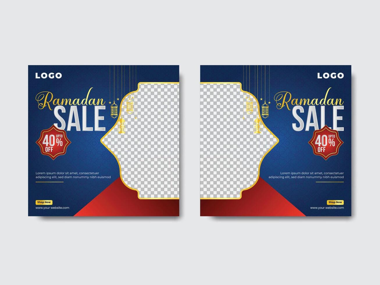 2 diverso Ramadan kareem vendita offrire sconto sociale media bandiera inviare design impostato modello vettore