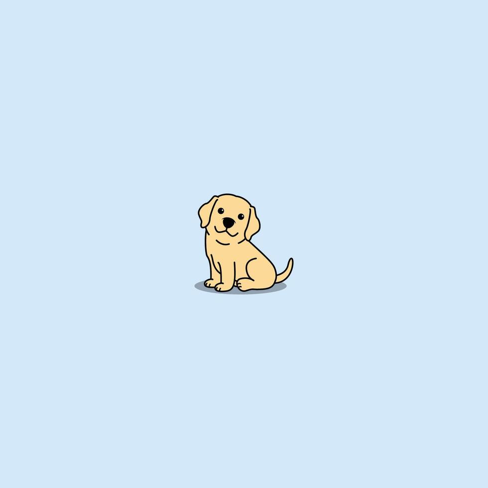 carino labrador cane da riporto cucciolo seduta cartone animato, vettore illustrazione