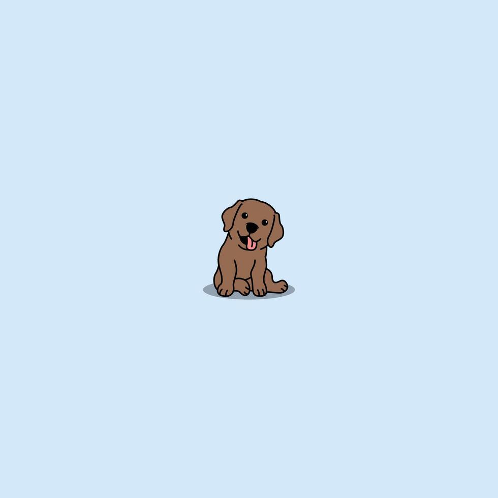 carino cioccolato Marrone labrador cane da riporto cucciolo seduta cartone animato, vettore illustrazione