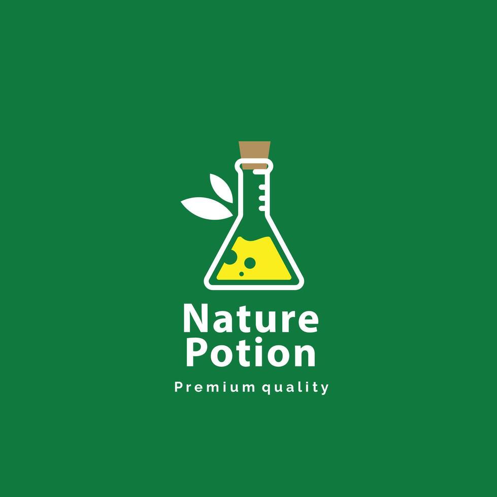 vettore illustrazione di natura veleno logo icona, chimico tubo con naturale guarigione soluzione