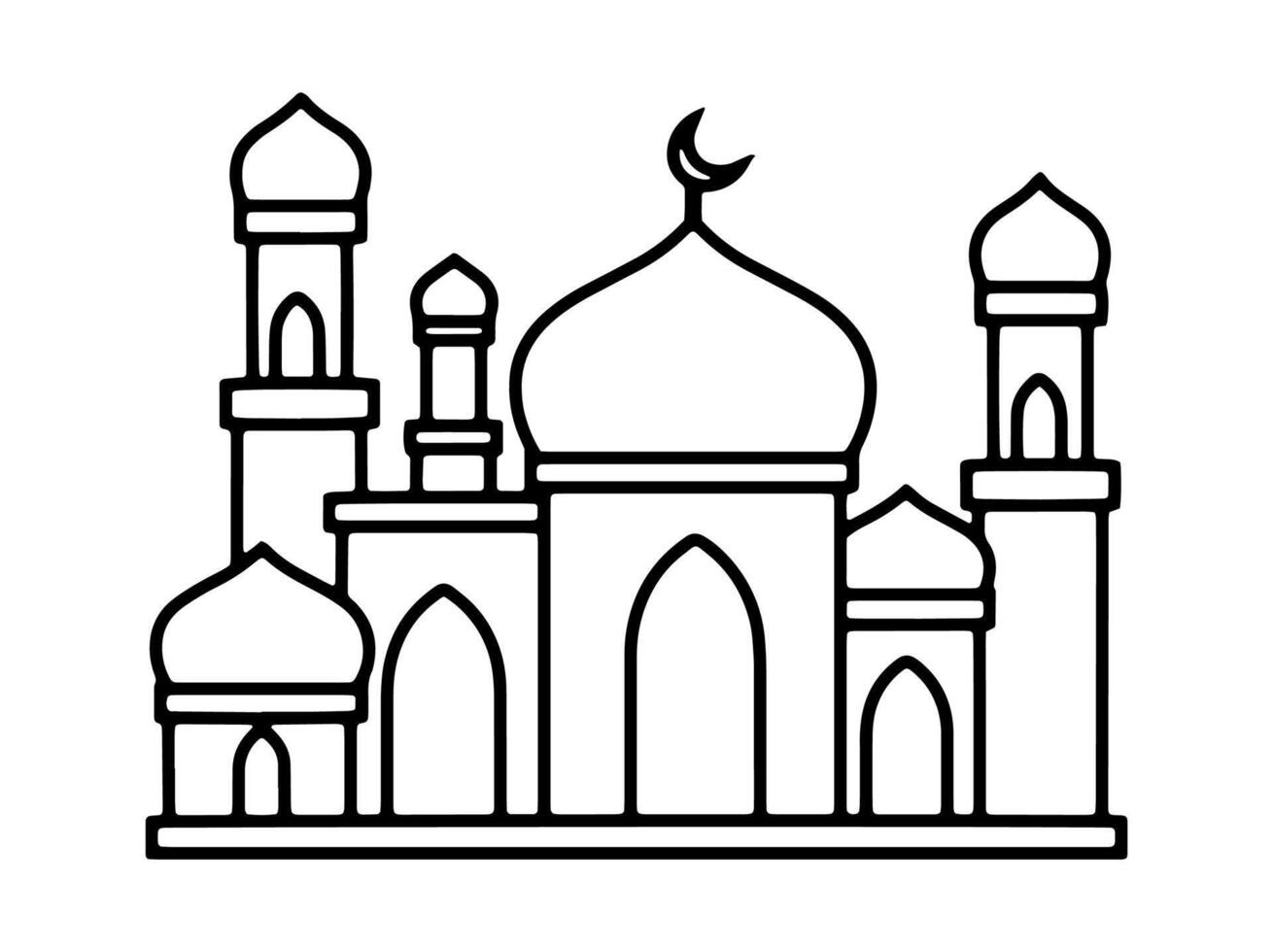 mano disegnato islamico moschea illustrazione vettore
