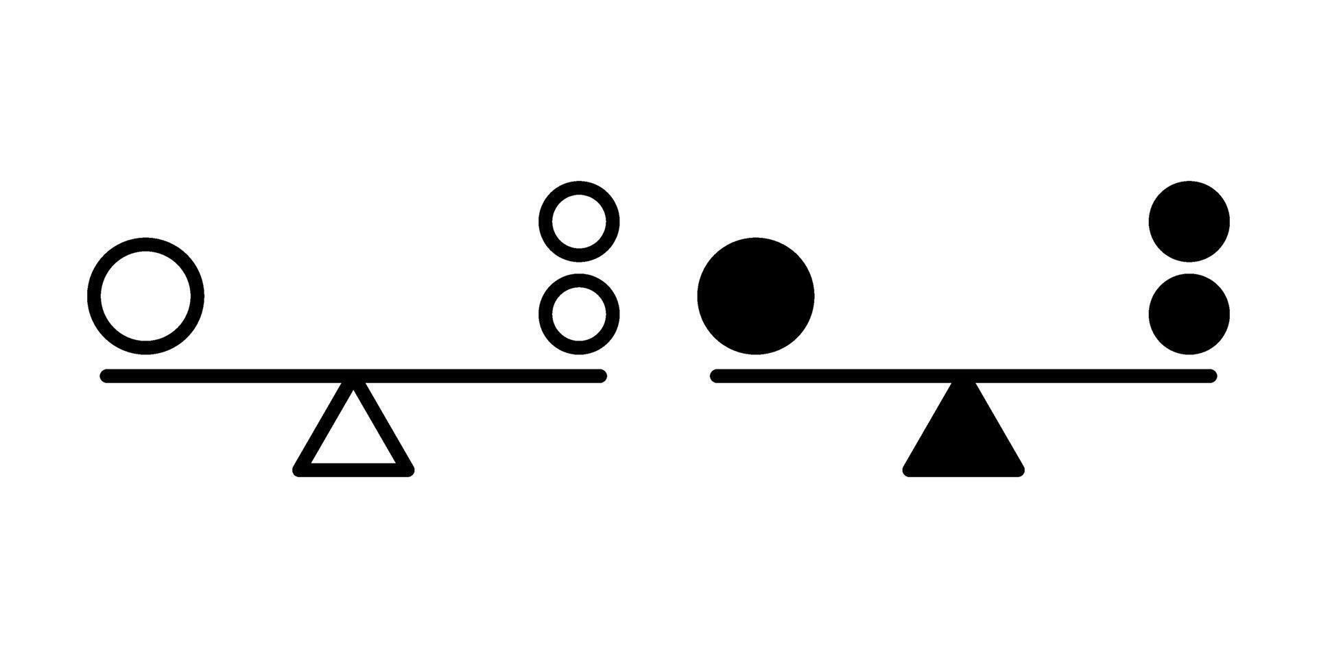 equilibrio icona impostato semplice design vettore