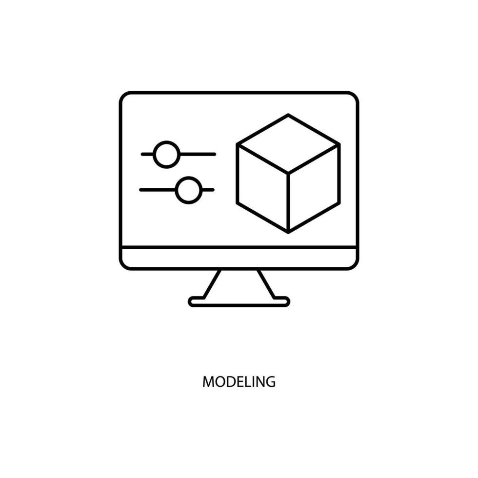 3d modellismo concetto linea icona. semplice elemento illustrazione. 3d modellismo concetto schema simbolo design. vettore