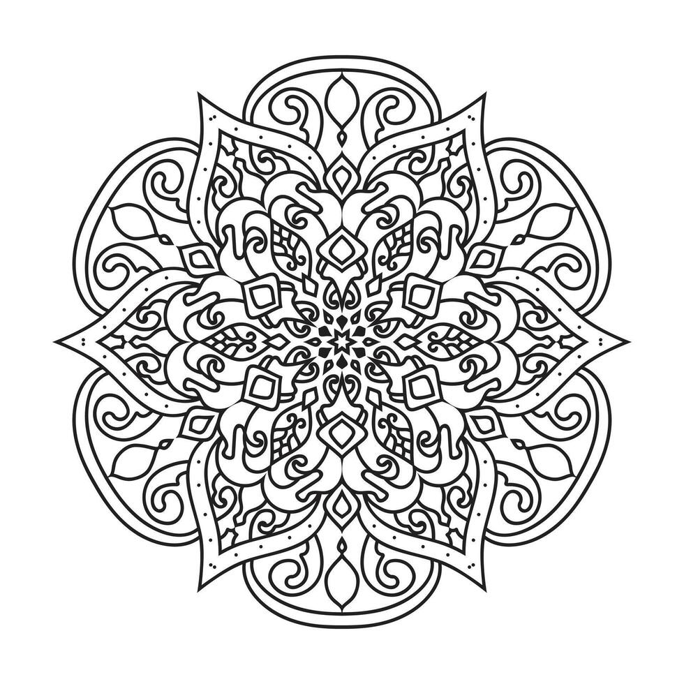 schema mandala per colorazione libro decorativo il giro ornamento vettore