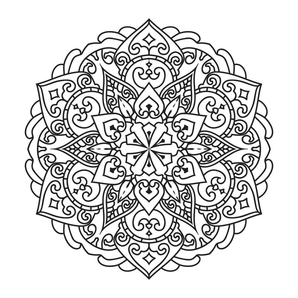 schema mandala per colorazione libro decorativo il giro ornamento vettore